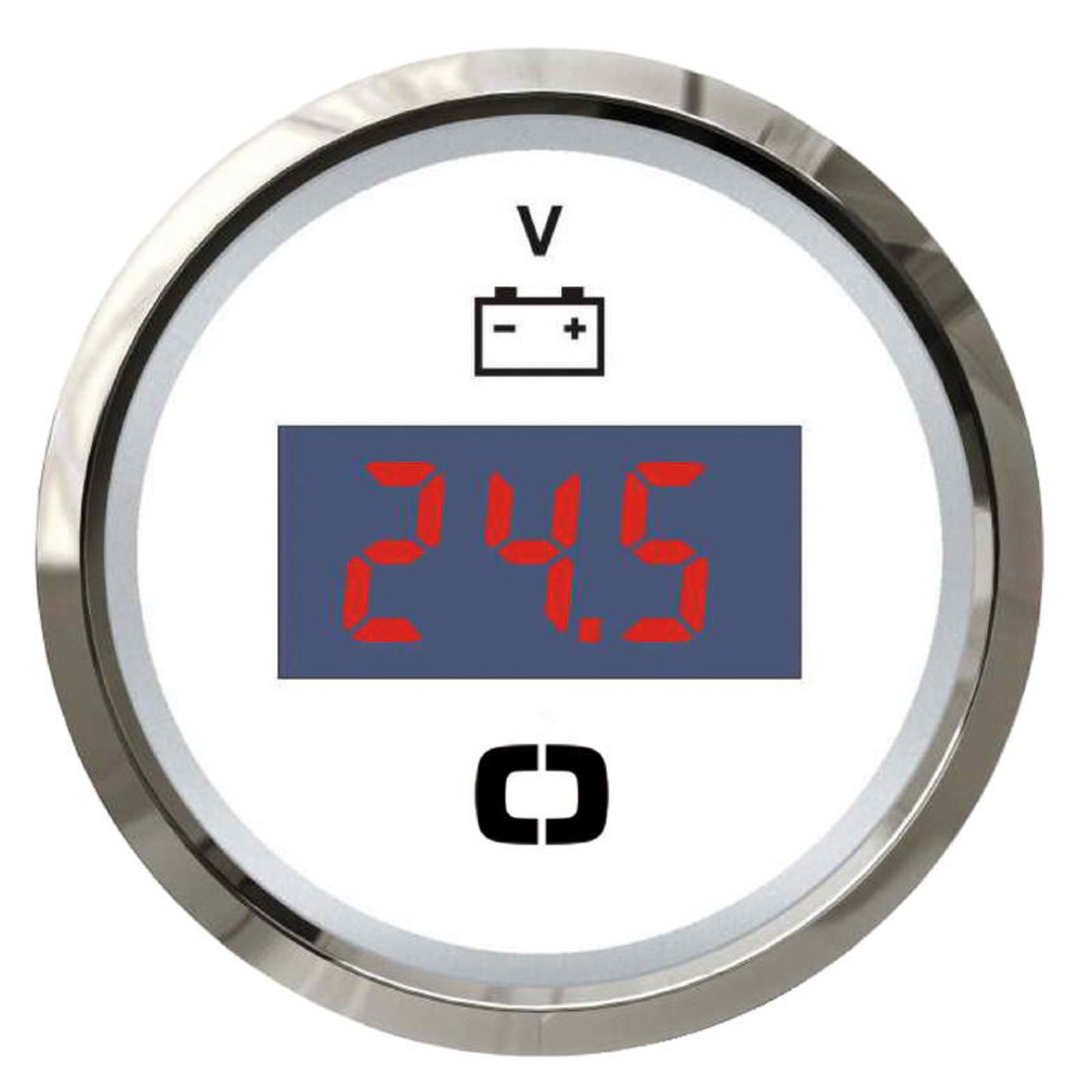Digitalt voltmeter 8/32 V hvid/blank Digitalt voltmeter 8/32 V hvid/blank