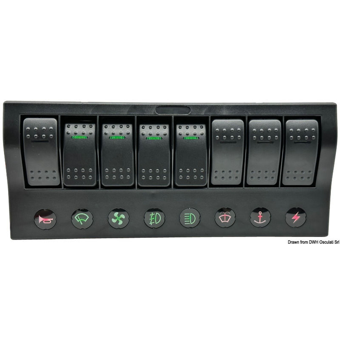 PCP Compact elpanel med 8 afbrydere PCP Compact elpanel med 8 afbrydere