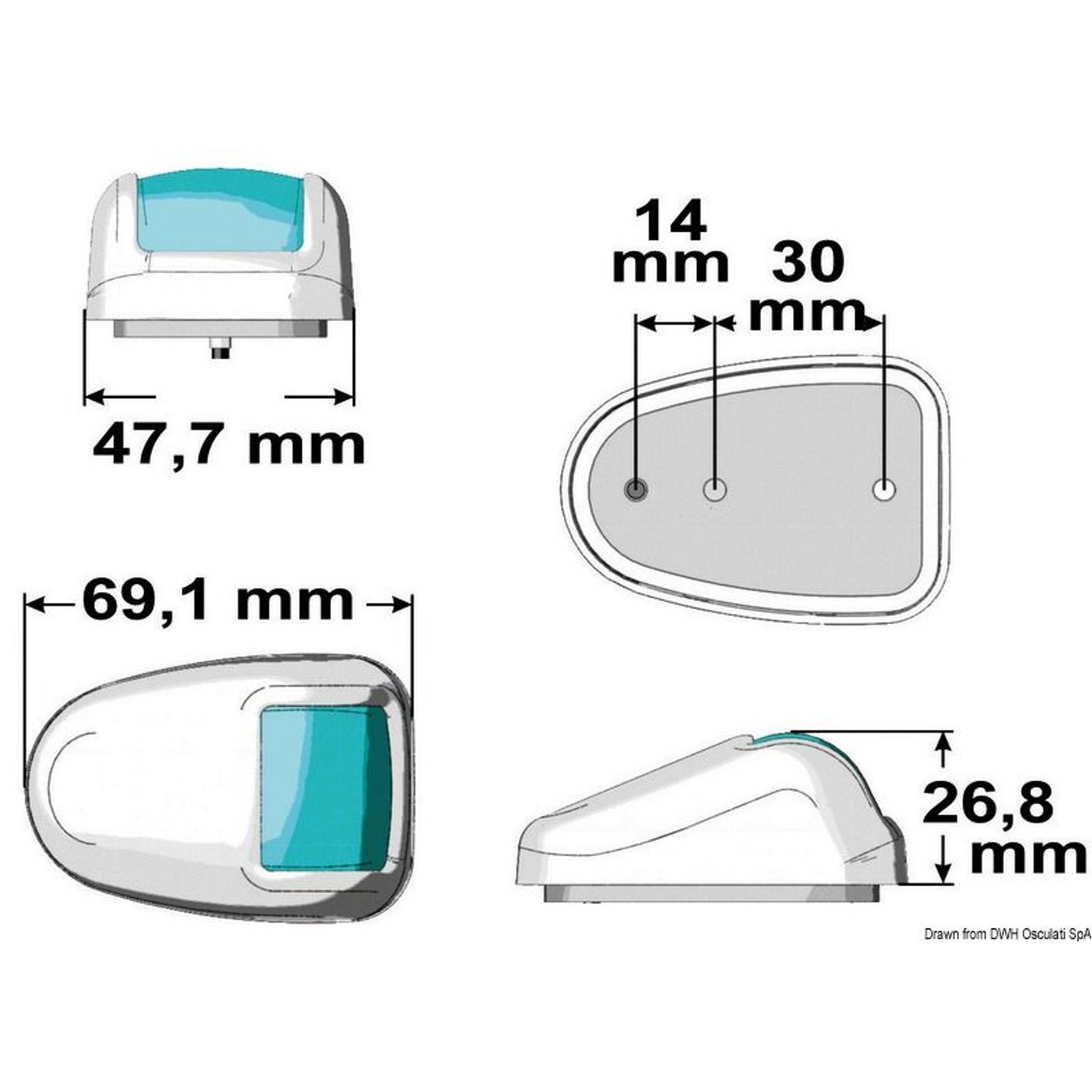 Orions hvid rundtlysende LED-lanterne 360°