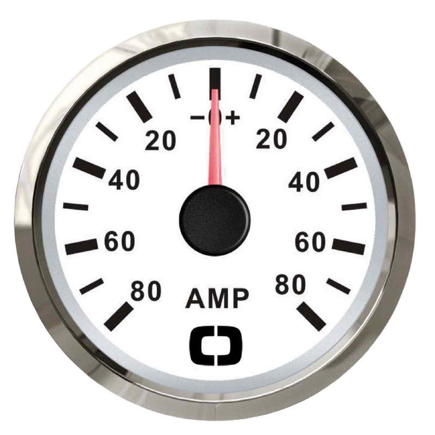 Amperemeter med shunt 80 A hvid/blank