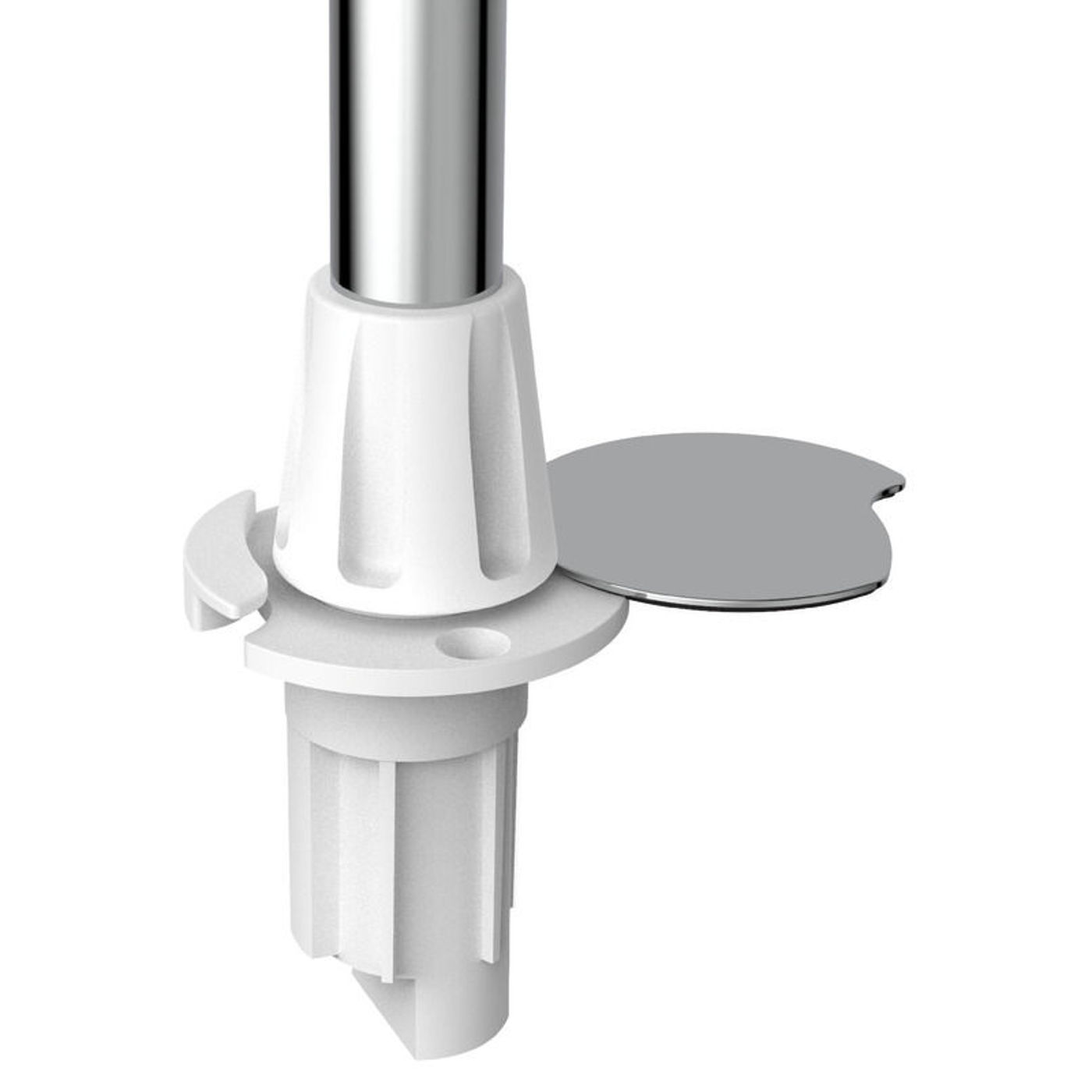 Classic 360° udtrækkelig stang med base, hvid plast, 60 cm