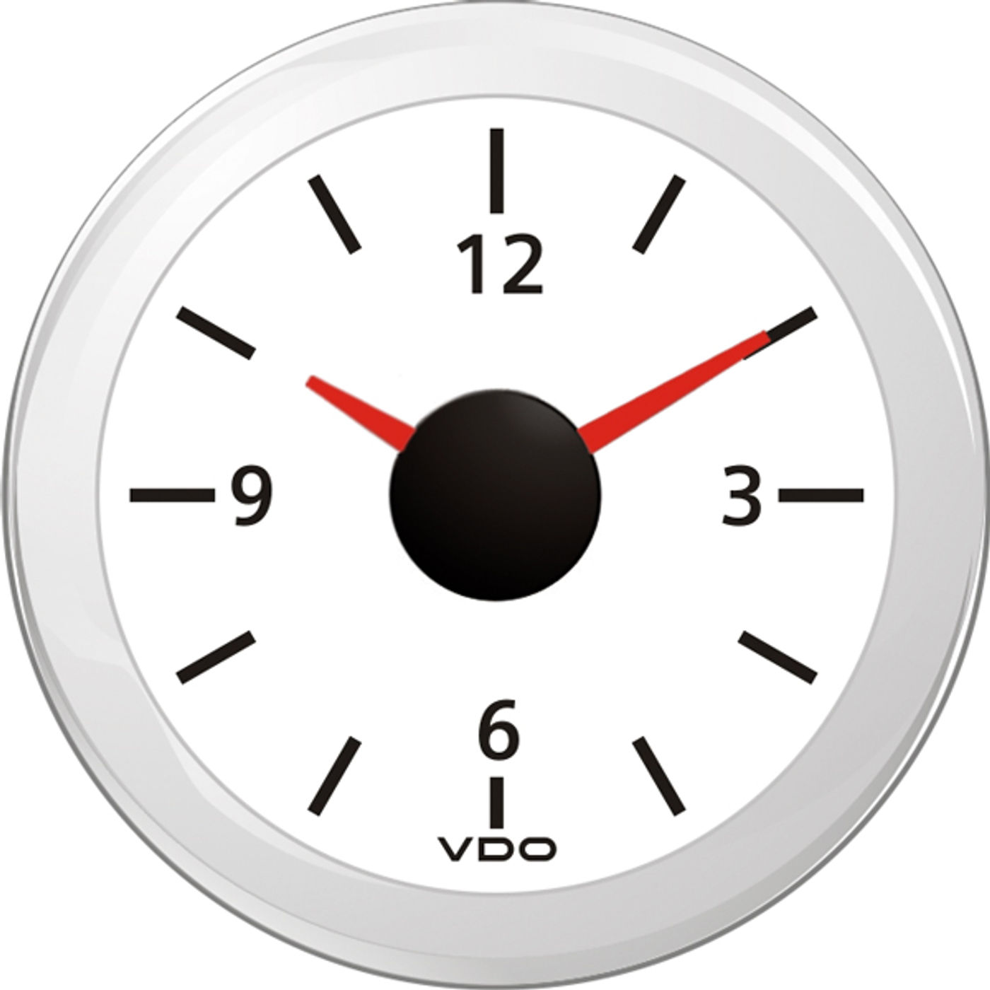 Vdo ur 12v, hvid ø52mm billede