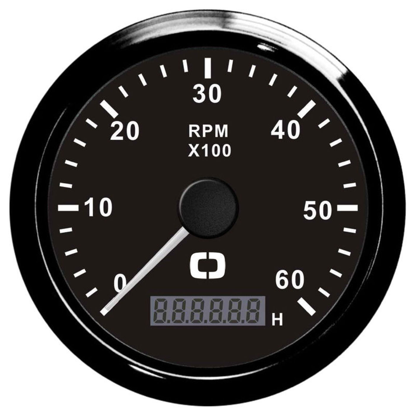 Omdrejningstæller 0-6000 RPM sort/sort Omdrejningstæller 0-6000 RPM sort/sort