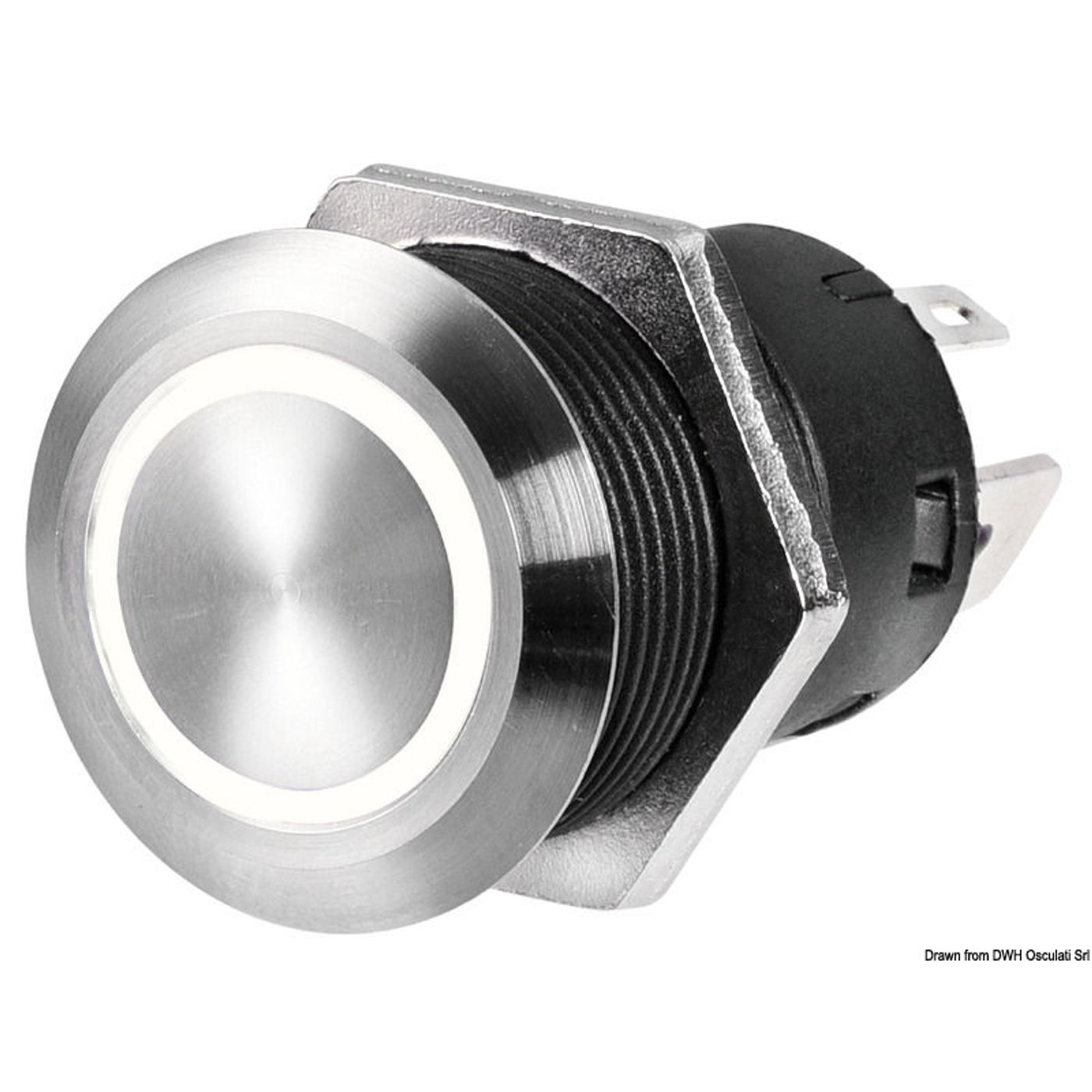 FLAT S.S. afbryder (ON)-OFF 12 V rød
