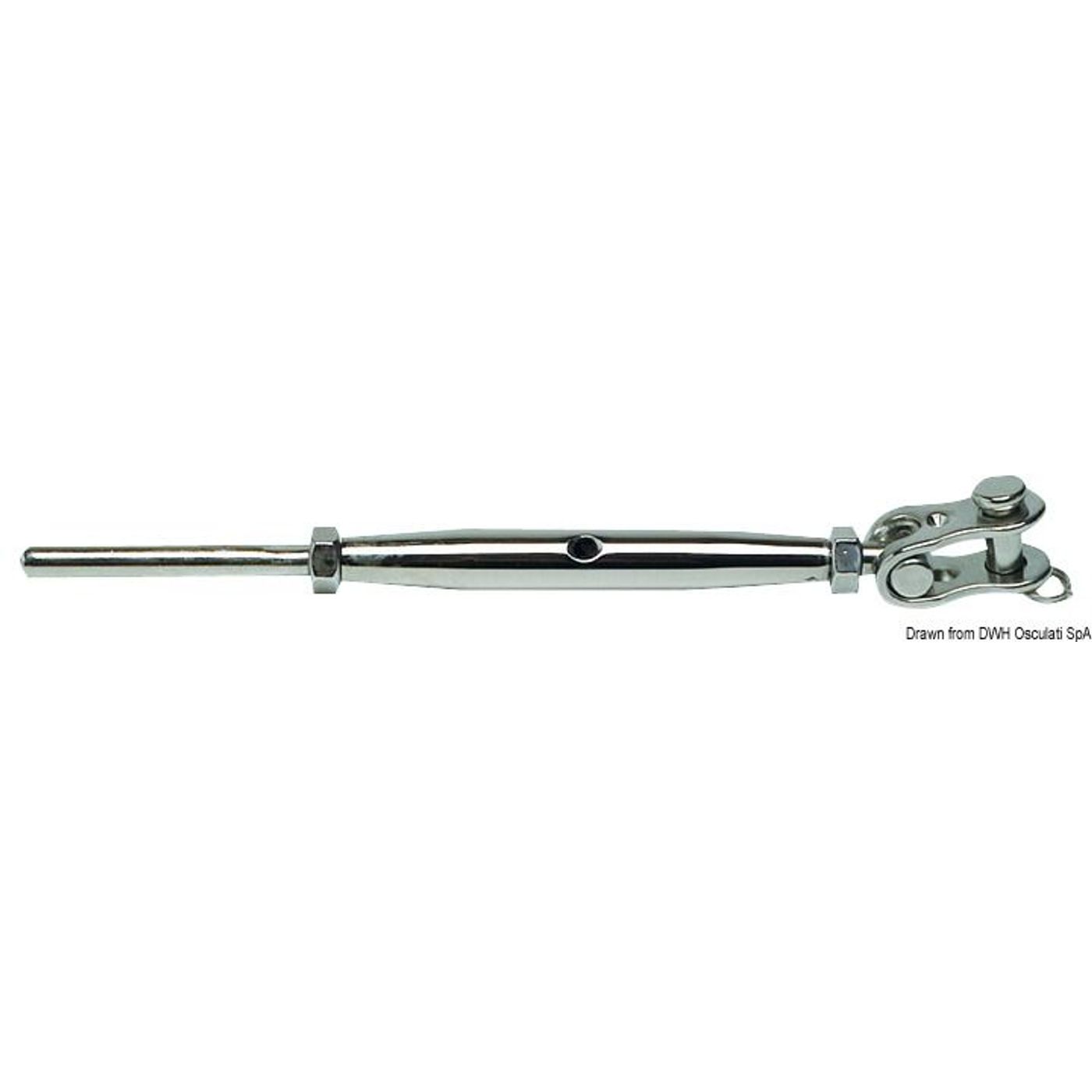Vantskrue med ledgaffel AISI 316 10 mm Vantskrue med ledgaffel AISI 316 10 mm