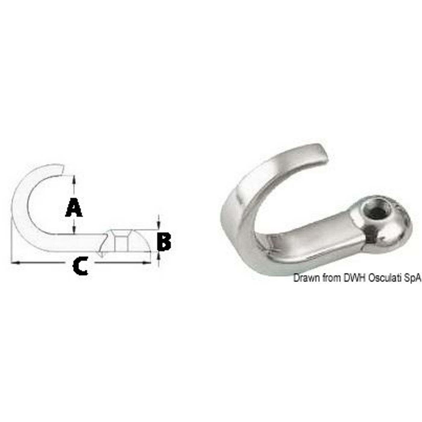 Krok AISI316 15x5.7x35.8 mm