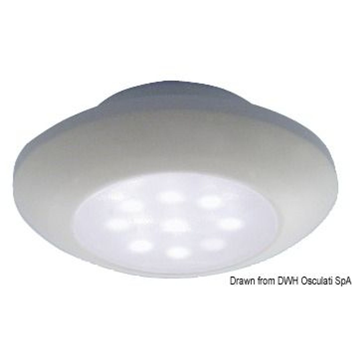 Vandtæt hvid loftlampe med hvidt LED-lys Vandtæt hvid loftlampe med hvidt LED-lys