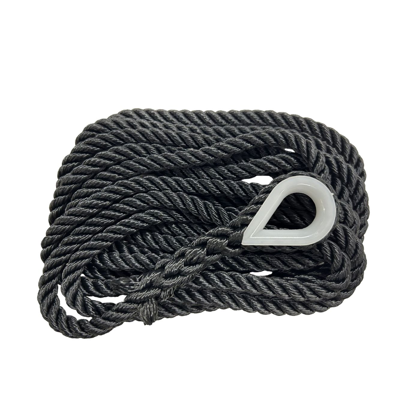 Fortøjning m kaus 3-sl sort 10mm 4m